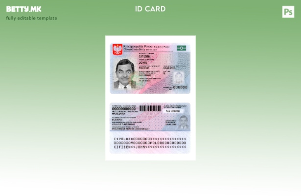 Шаблон за сегашна верзија на лична карта во модерен стил 1